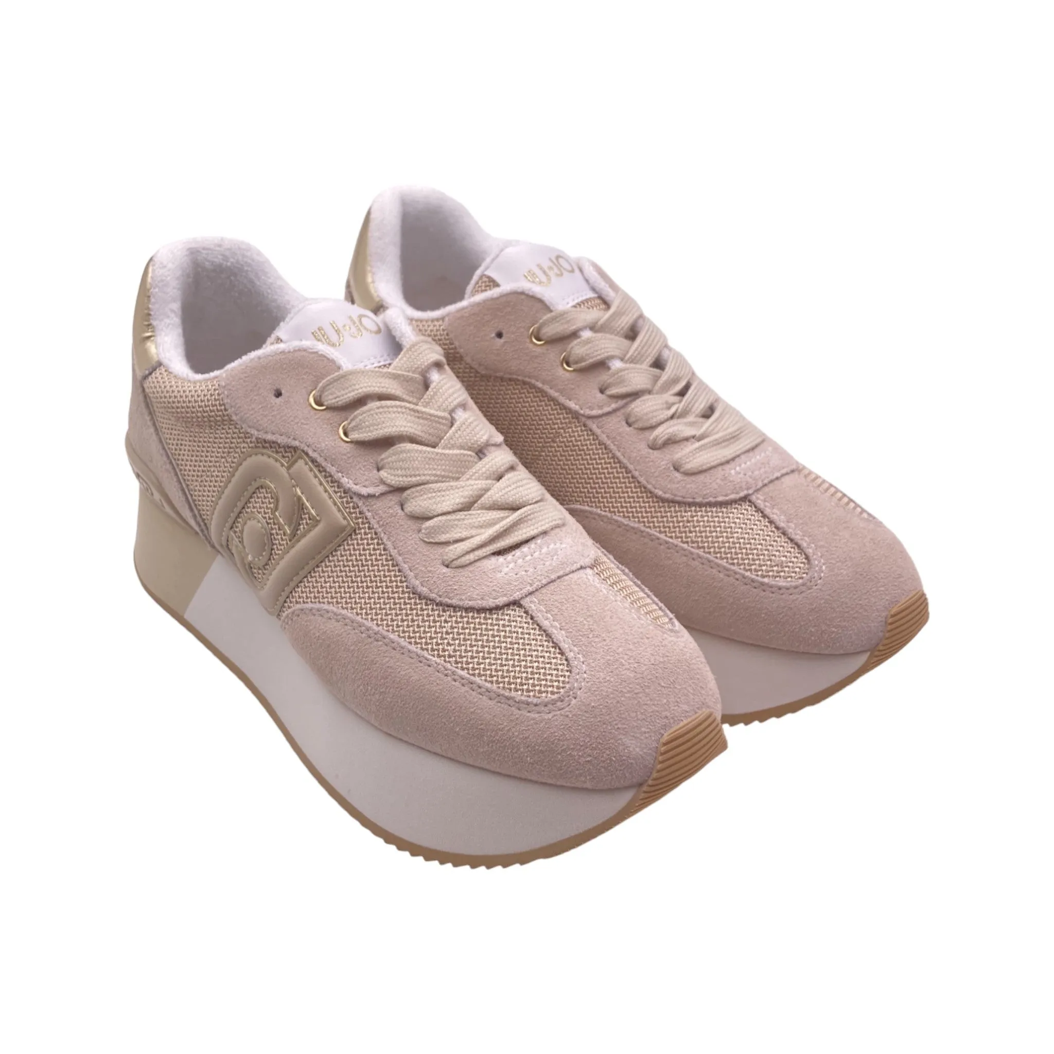 Sneaker Donna Liu jo DREAMY 02 cow suede/mesh/metal sand/light gold