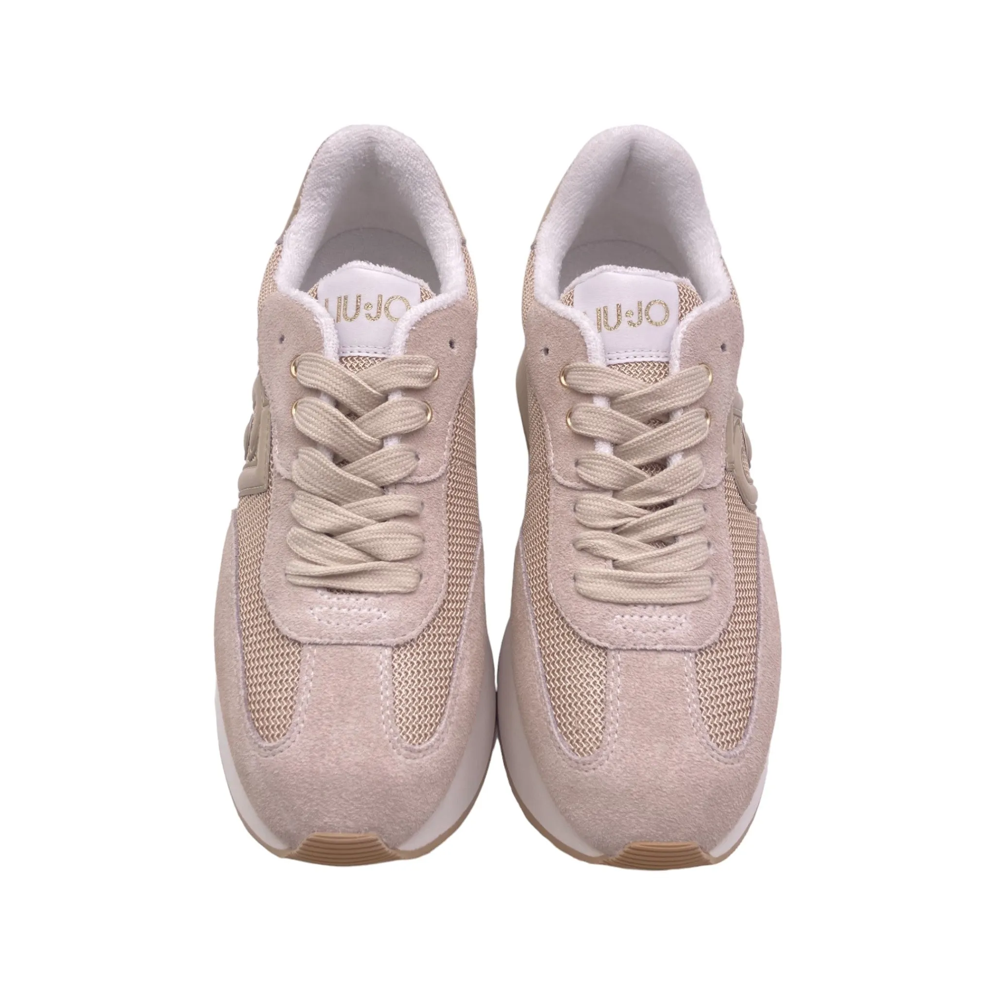 Sneaker Donna Liu jo DREAMY 02 cow suede/mesh/metal sand/light gold