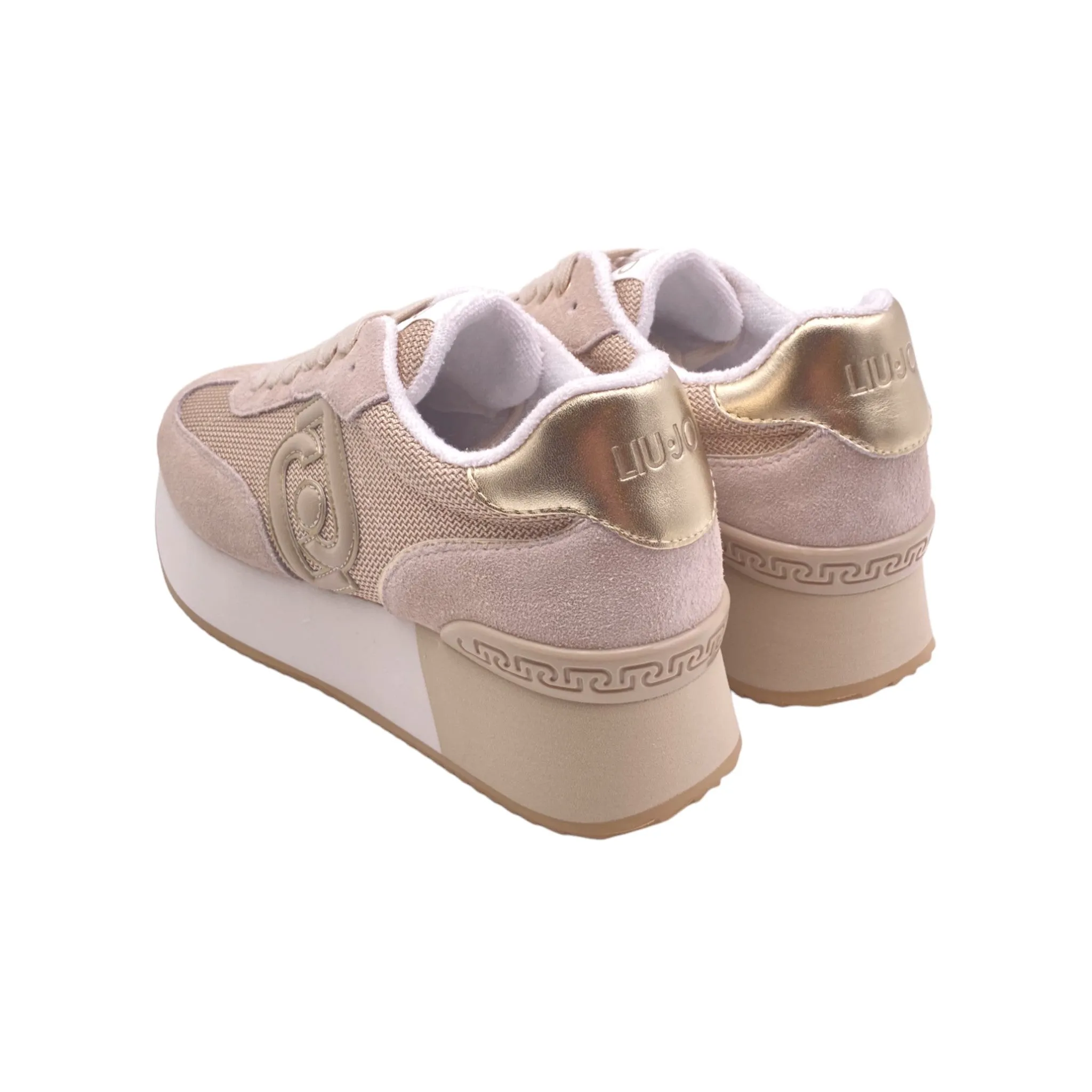 Sneaker Donna Liu jo DREAMY 02 cow suede/mesh/metal sand/light gold