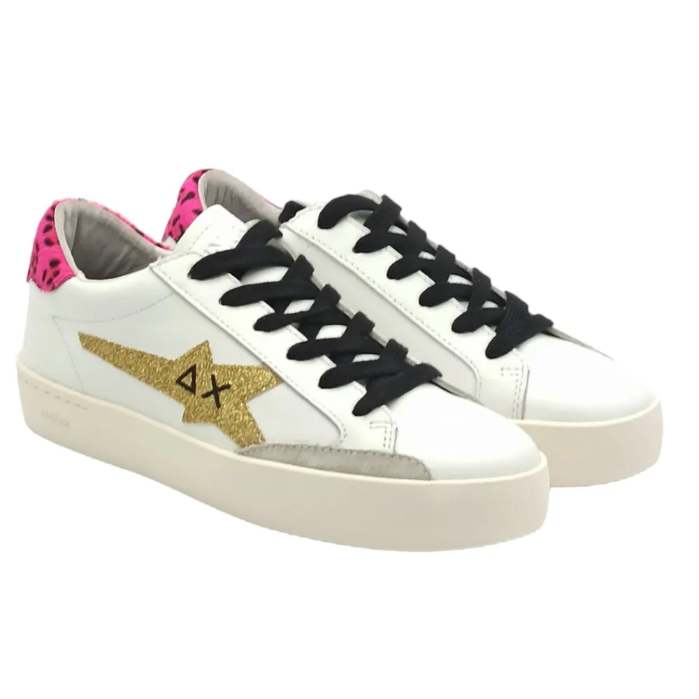 Sneaker donna sun68 Z43221 katy leather bianco oro