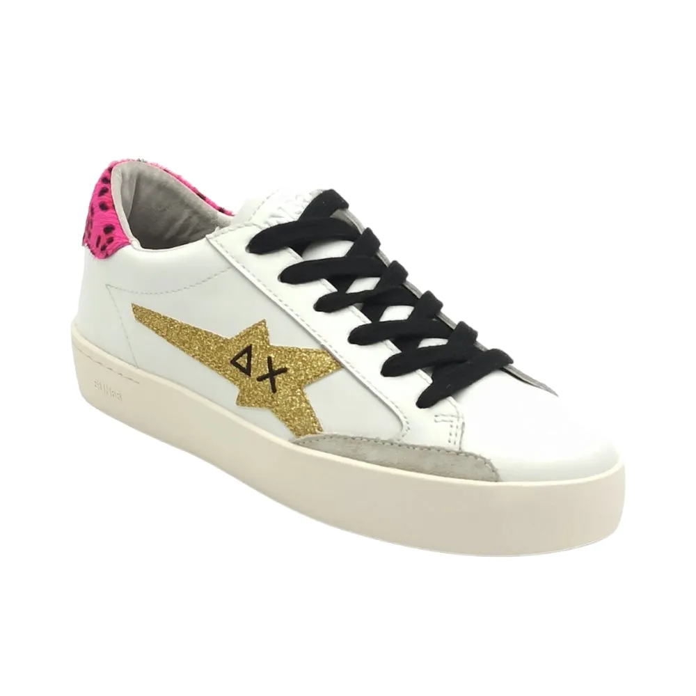 Sneaker donna sun68 Z43221 katy leather bianco oro