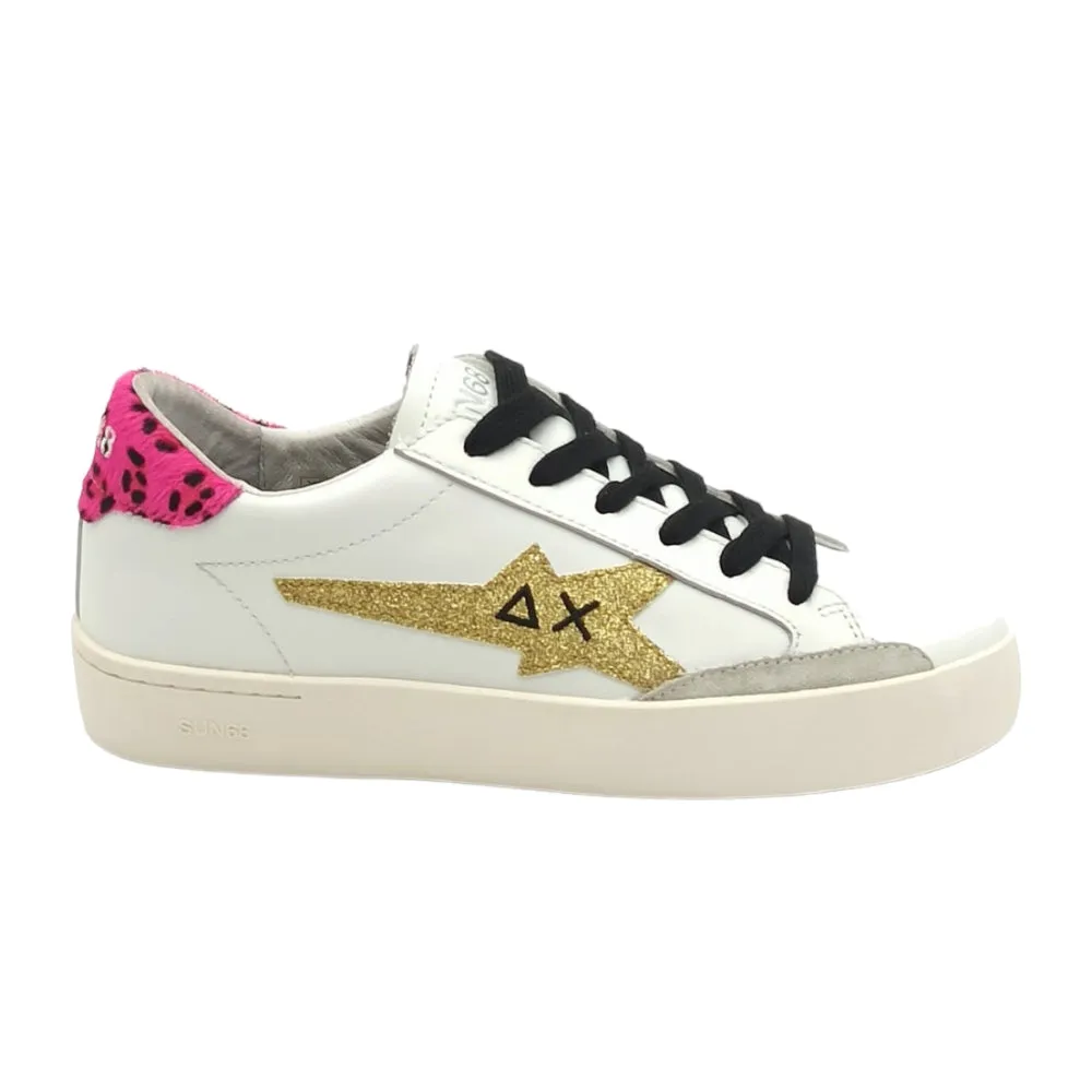 Sneaker donna sun68 Z43221 katy leather bianco oro