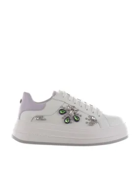 Sneaker in pelle con pietre