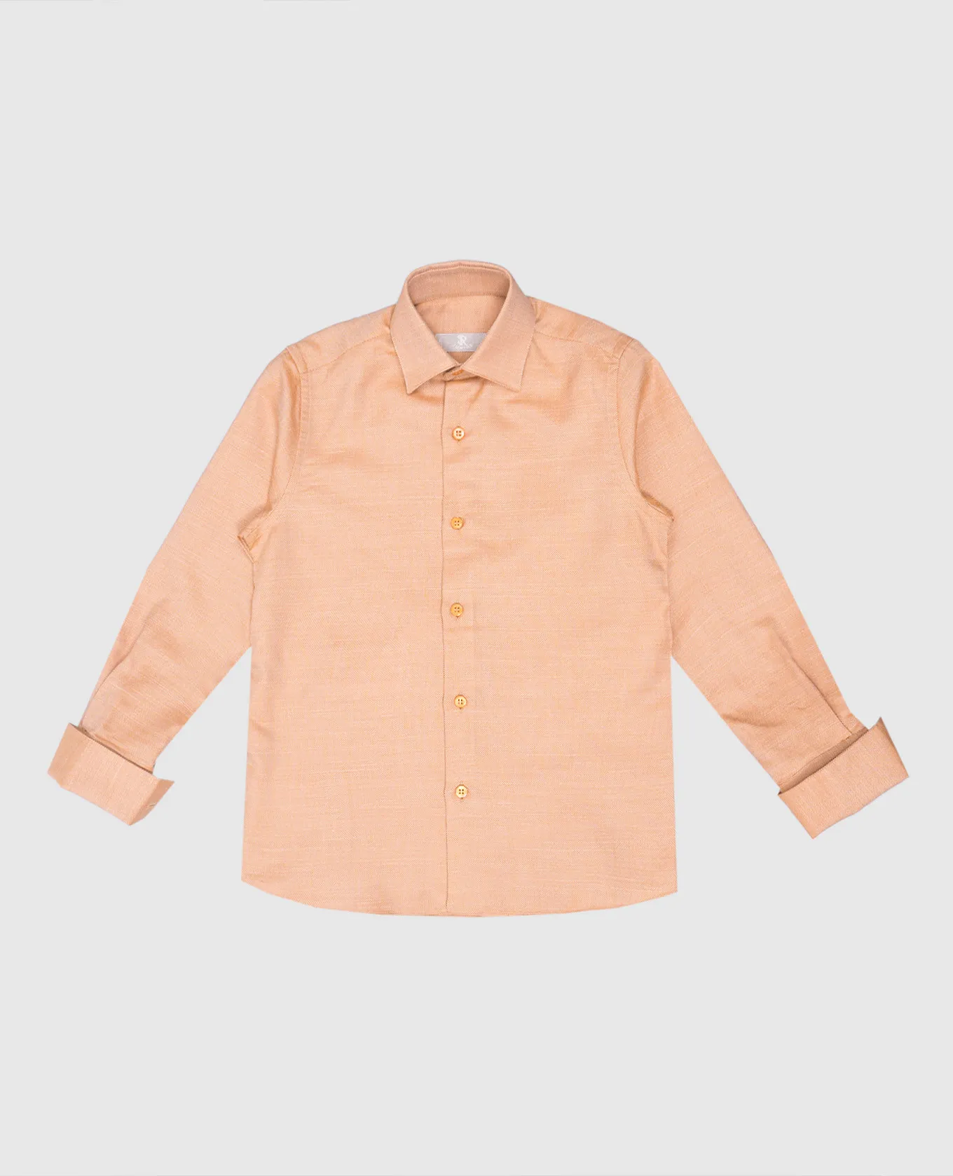 Stefano Ricci Camicia marrone per bambini con seta e lino YC004040R1956