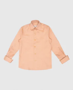 Stefano Ricci Camicia marrone per bambini con seta e lino YC004040R1956