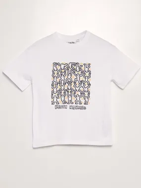 T-shirt 'Keith Haring' con scollo tondo - BIANCO