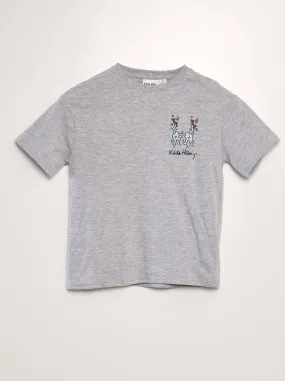 T-shirt 'Keith Haring' con scollo tondo - GRIGIO