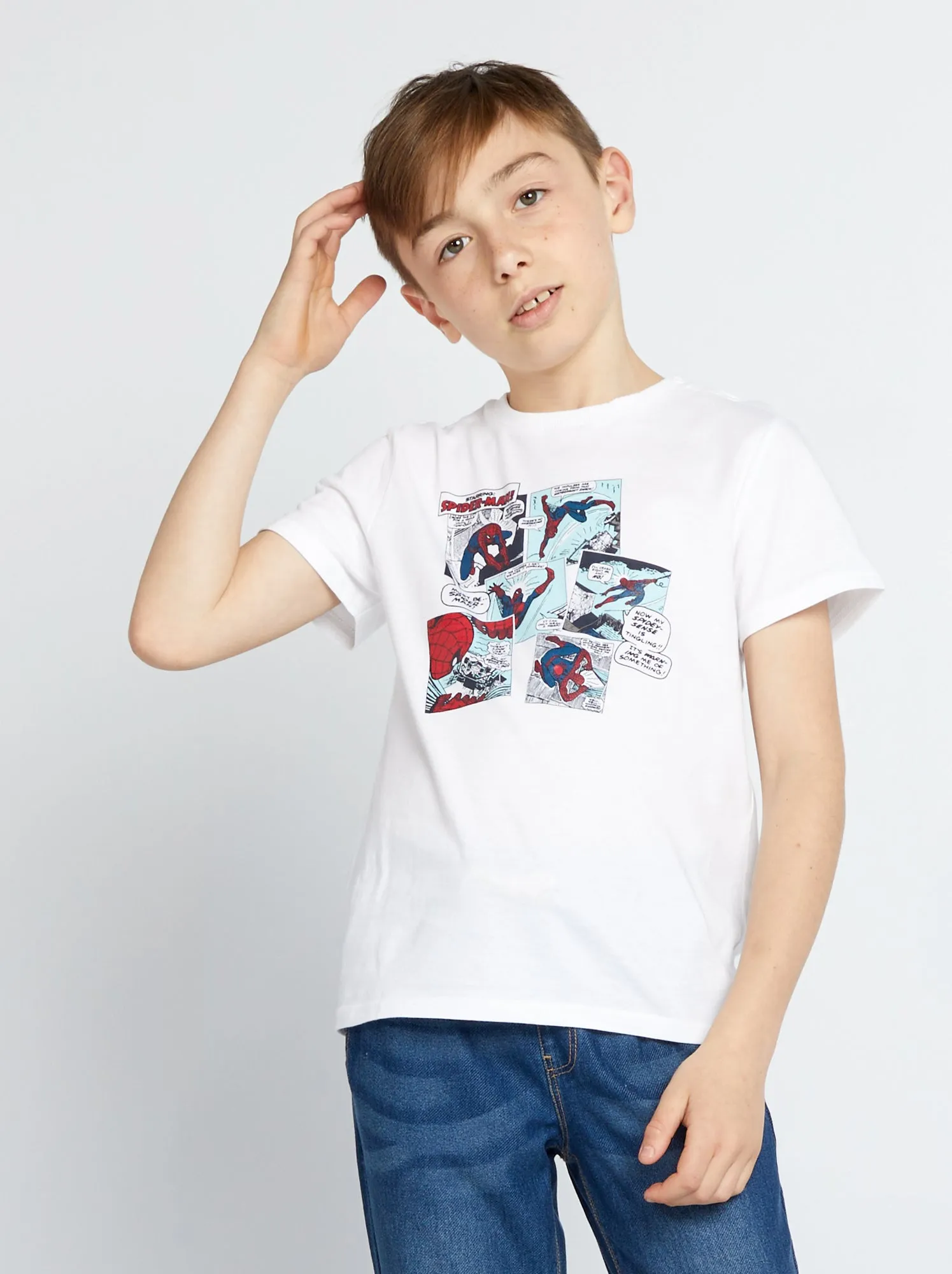 T-shirt 'Spider-Man' - Facile da infilare - BIANCO