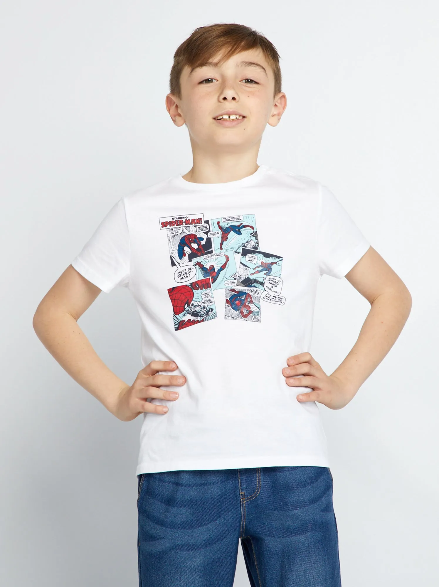 T-shirt 'Spider-Man' - Facile da infilare - BIANCO