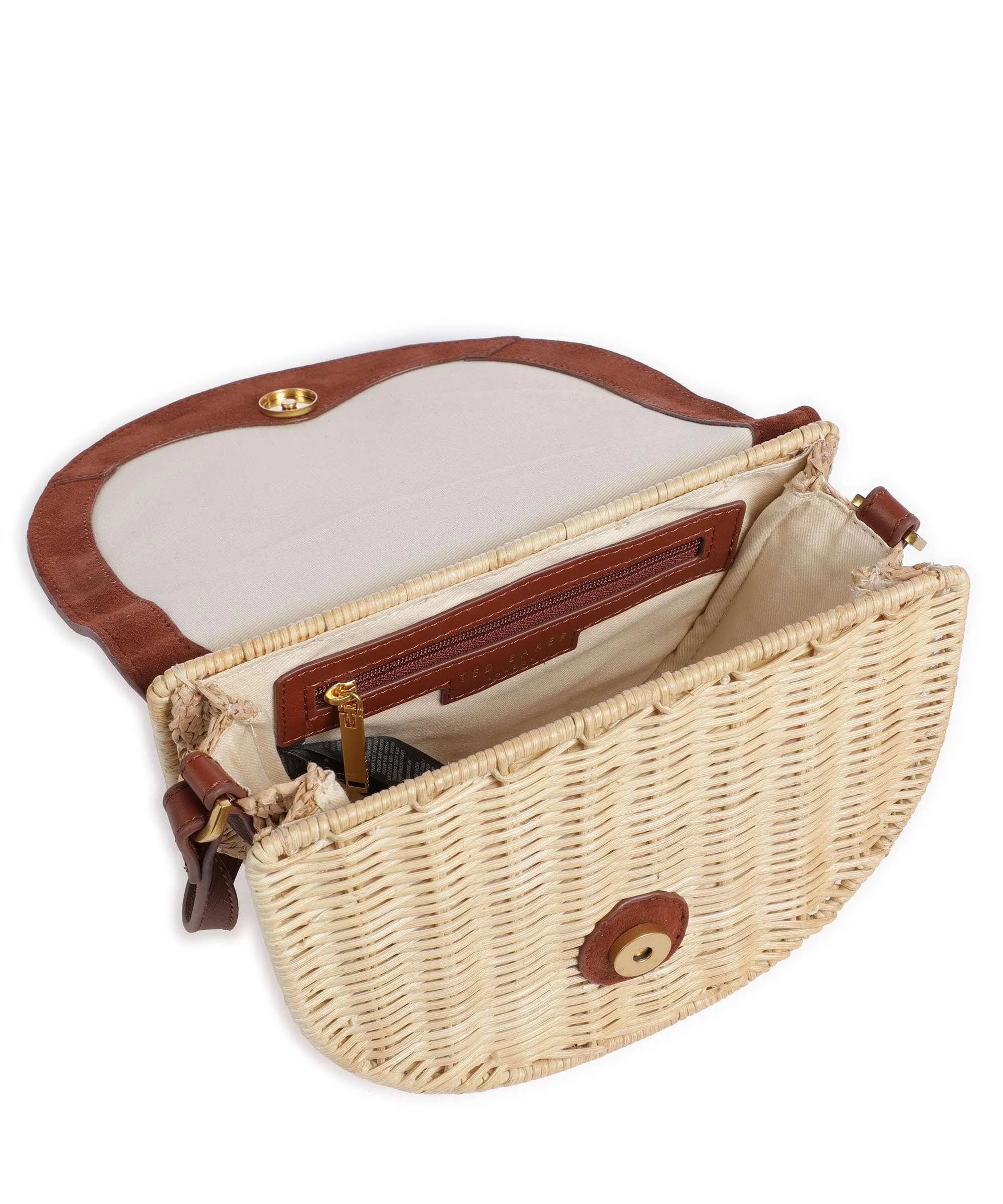  Ted Baker Oxfordd Borsa a tracolla rattan, carta, pelle bovina ruvida marrone/beige  