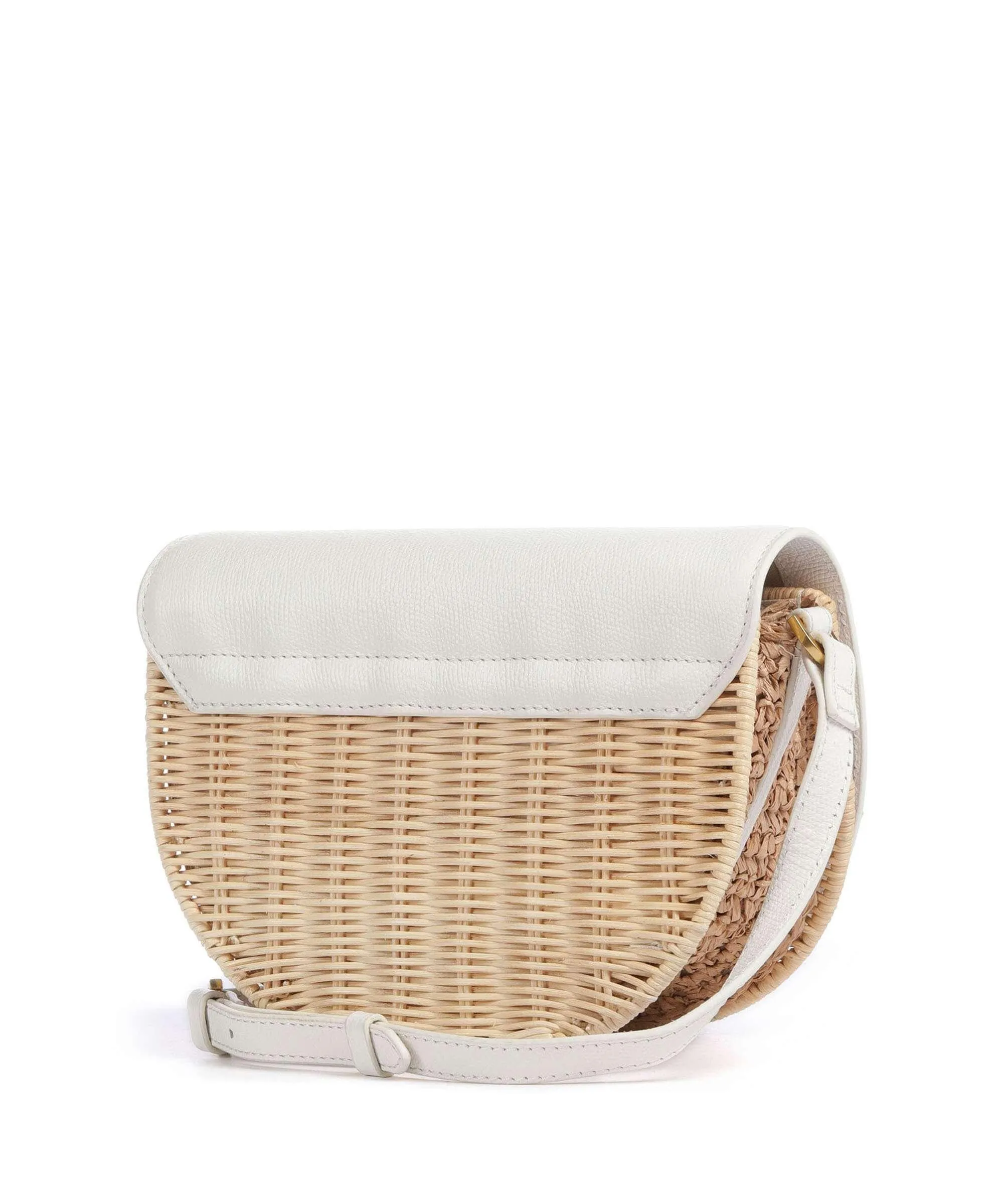  Ted Baker Oxfordd Borsa a tracolla rattan, carta, pelle di vacchetta grana natura/bianco  