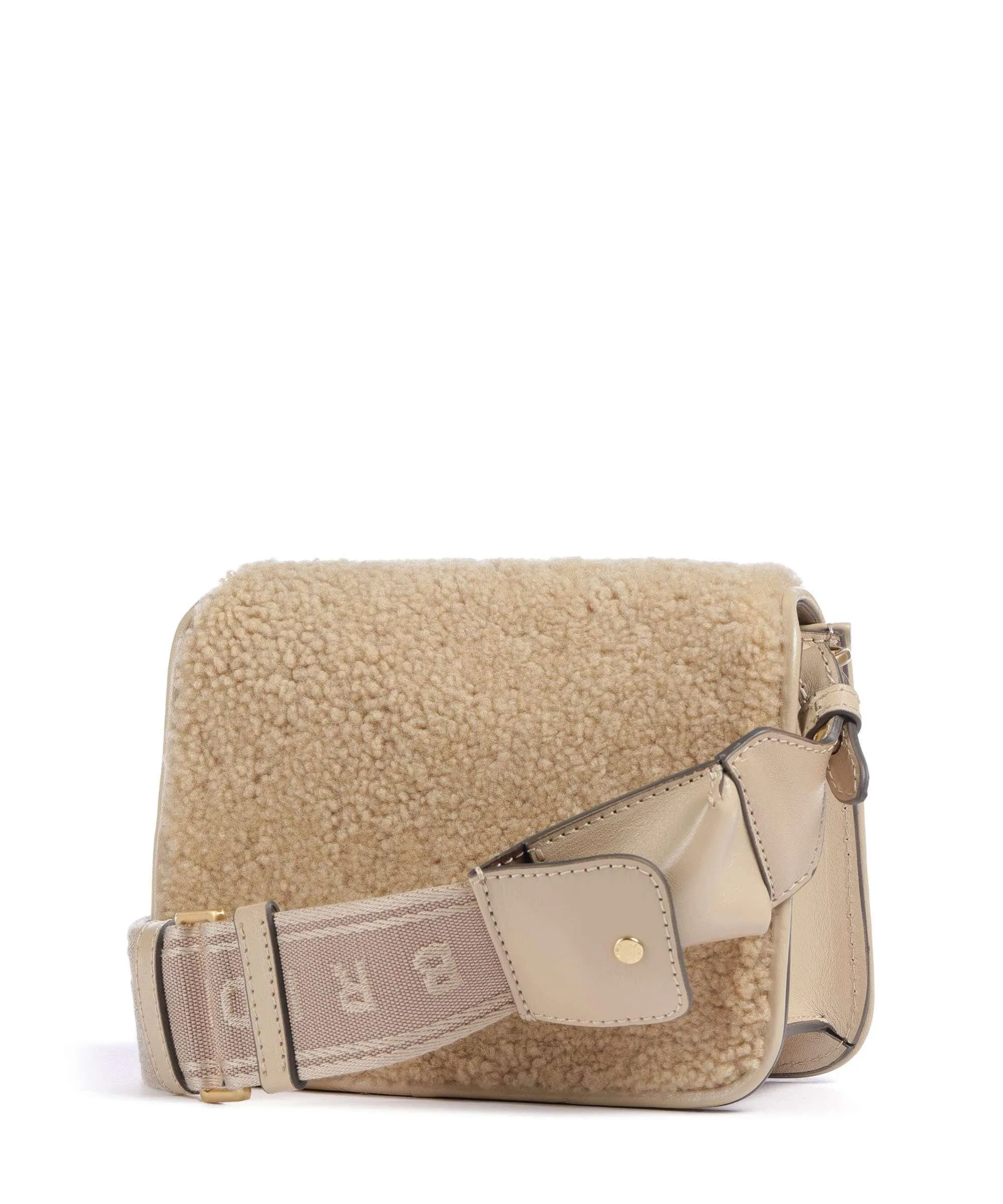  The Bridge Lucrezia Wow Borsa a tracolla pelle di vacchetta finemente grana, pelliccia beige  