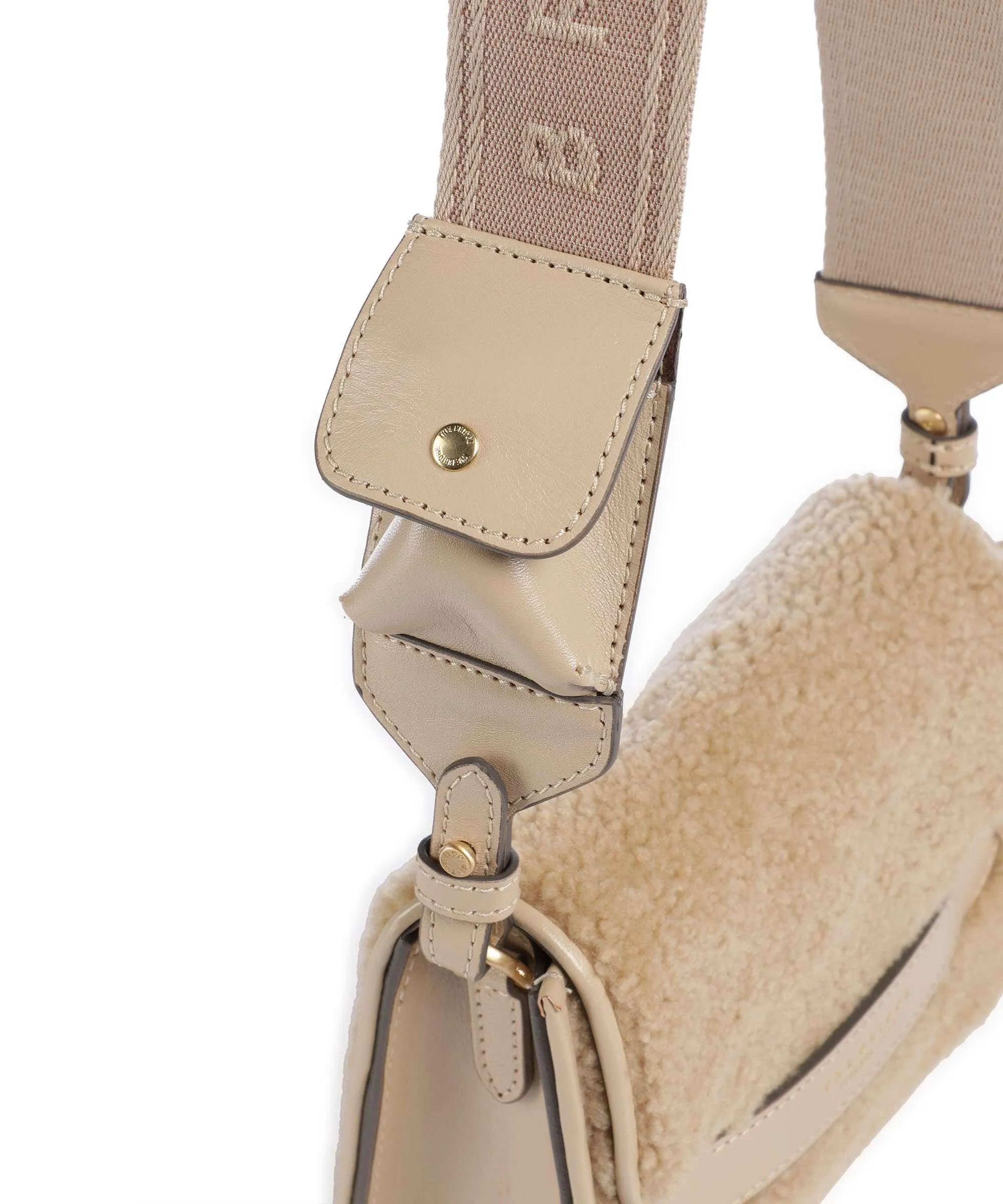  The Bridge Lucrezia Wow Borsa a tracolla pelle di vacchetta finemente grana, pelliccia beige  