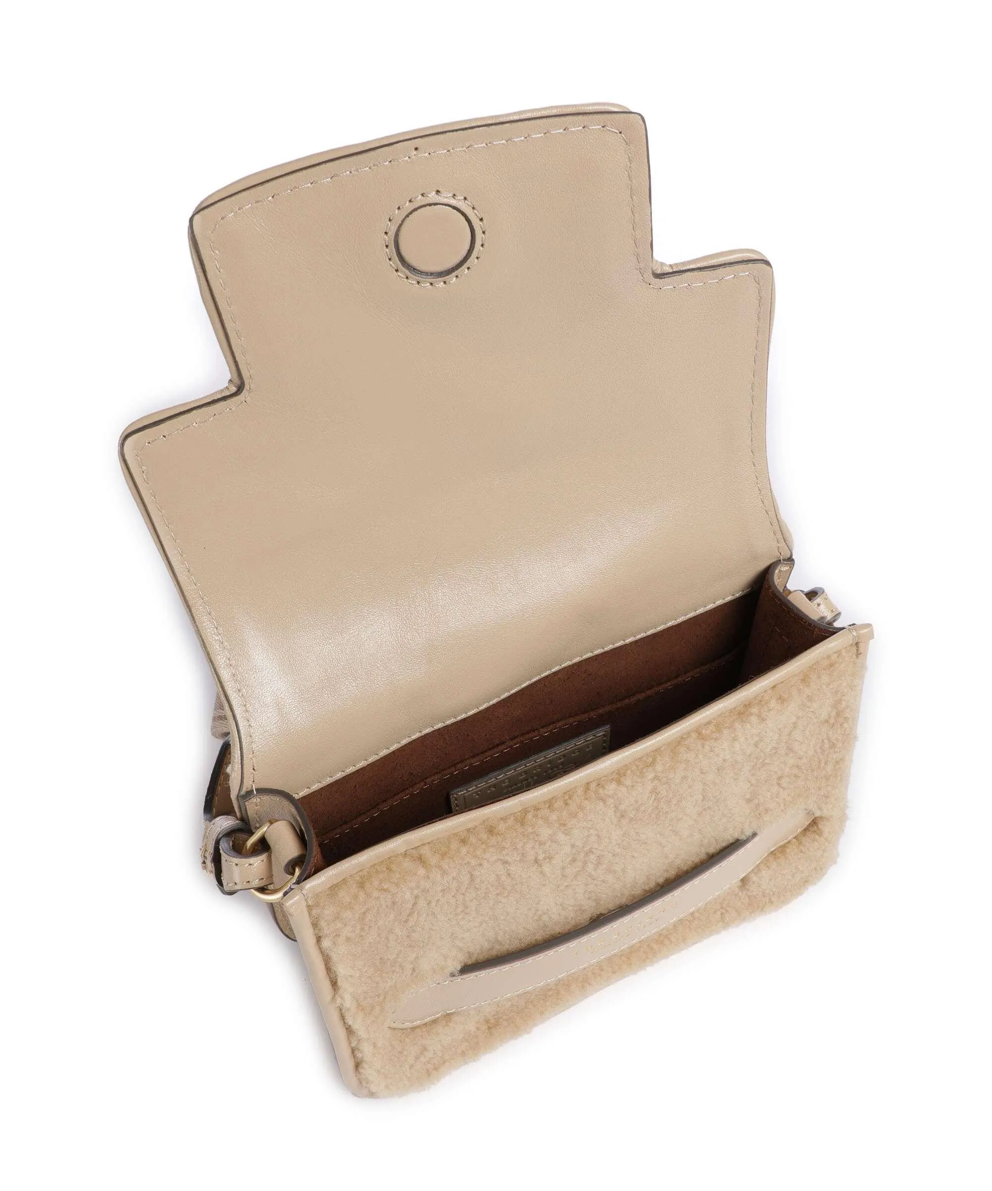  The Bridge Lucrezia Wow Borsa a tracolla pelle di vacchetta finemente grana, pelliccia beige  