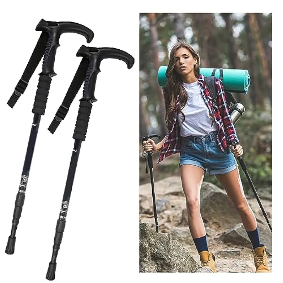 ThreeH Bastoni da Trekking Leggeri Bastoni Trekking T Antiscivolo Maniglia Design Regolabile Bastone Passeggio per Viaggi Escurs