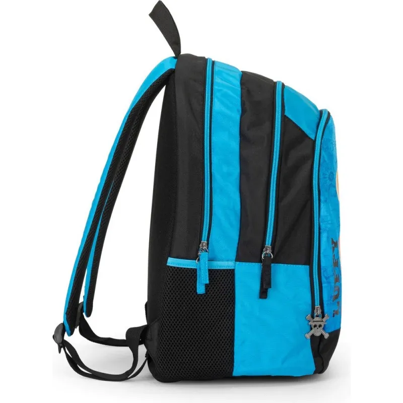 ZAINO SCUOLA ORGANIZZATO ONE PIECE 43HX32X23CM 3 ZIP 3 SCOMPARTI SPALLACCI REGOLABILI E IMBOTTITI PANINI SCUOLA ITALY